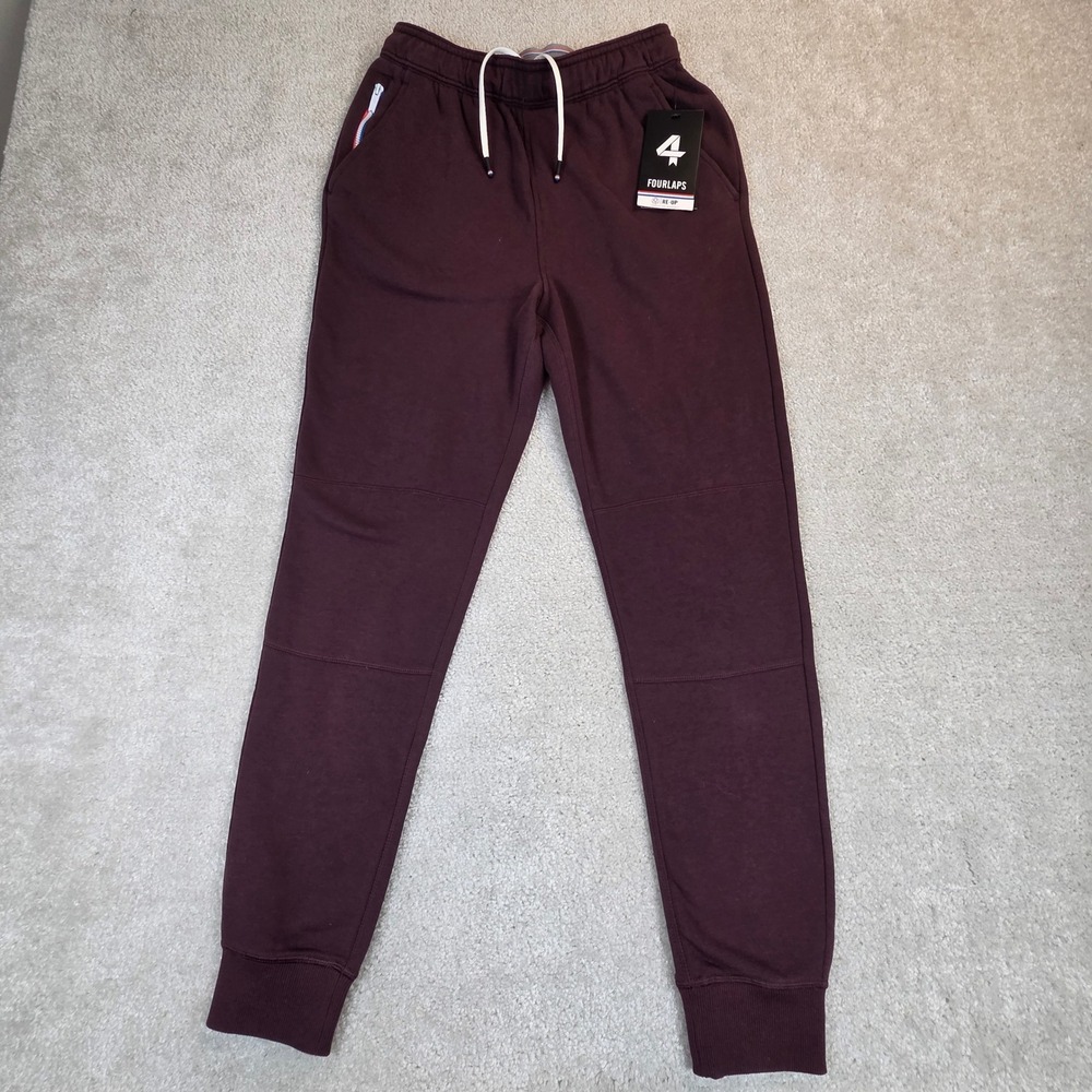 Fourlaps Re-Up Rush‎ Joggers Mens XS Burgundy Fudge Athletic Elastic NWT